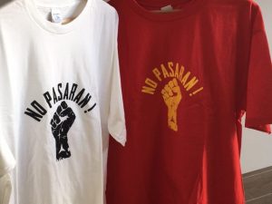 T-shirt "No Pasaran" (blanc ou rouge"